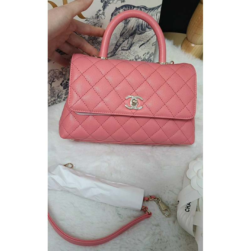 CHANEL 可可手柄小粉牛奶粉魚子醬絎縫香巴拉-2