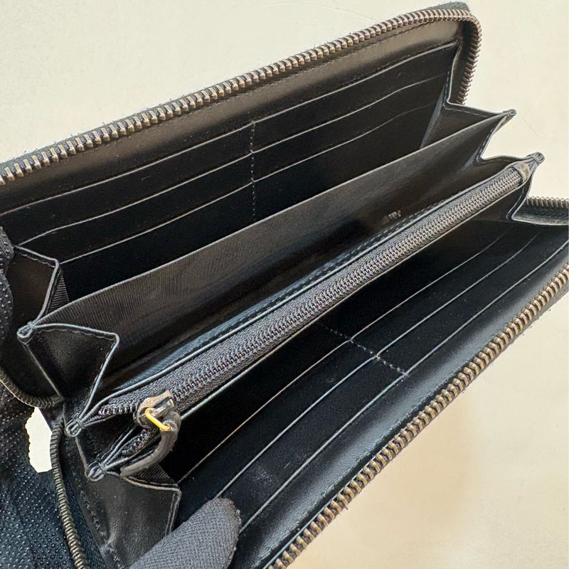 Gucci GG mormont黑牛皮金扣拉鍊長夾-5
