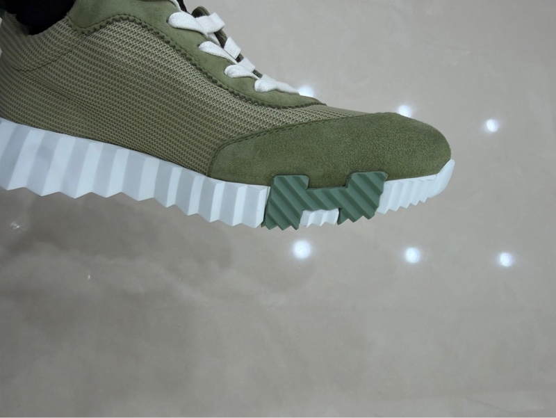 Hermes愛馬仕高科技網眼麂皮山羊皮運動鞋 瓷綠色-8