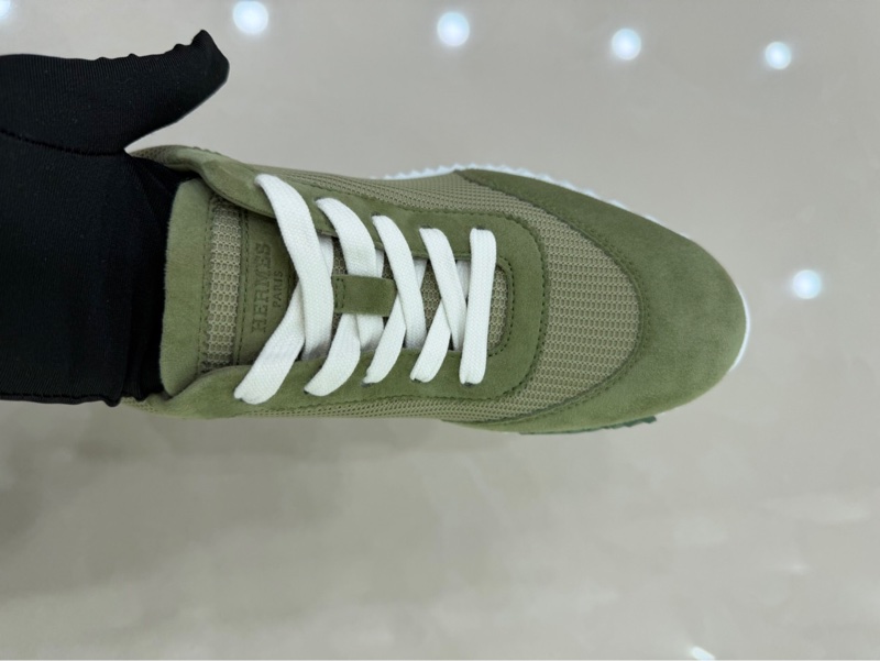 Hermes愛馬仕高科技網眼麂皮山羊皮運動鞋 瓷綠色-10