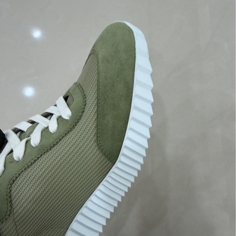 Hermes愛馬仕高科技網眼麂皮山羊皮運動鞋 瓷綠色-18