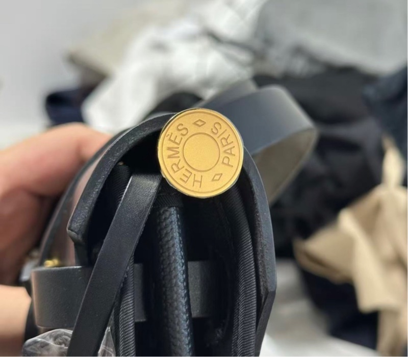 🌈Hermes🧡Herbag 31🧡防水布黑色金扣🌈全新未使用🌟Stamp U🌟-3