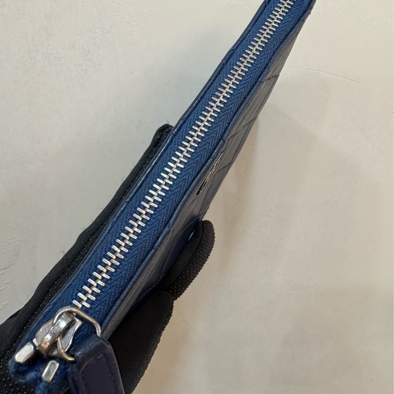 香奈兒 chanel 深藍色一字零錢包-1