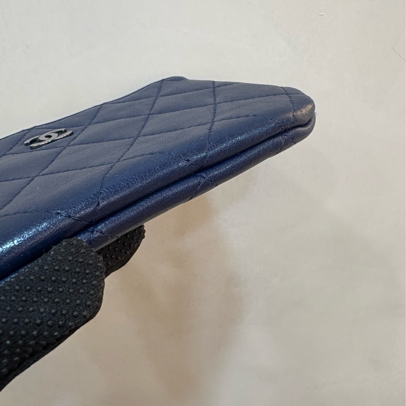 香奈兒 chanel 深藍色一字零錢包-3