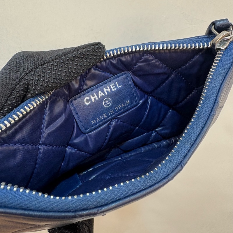 香奈兒 chanel 深藍色一字零錢包-4