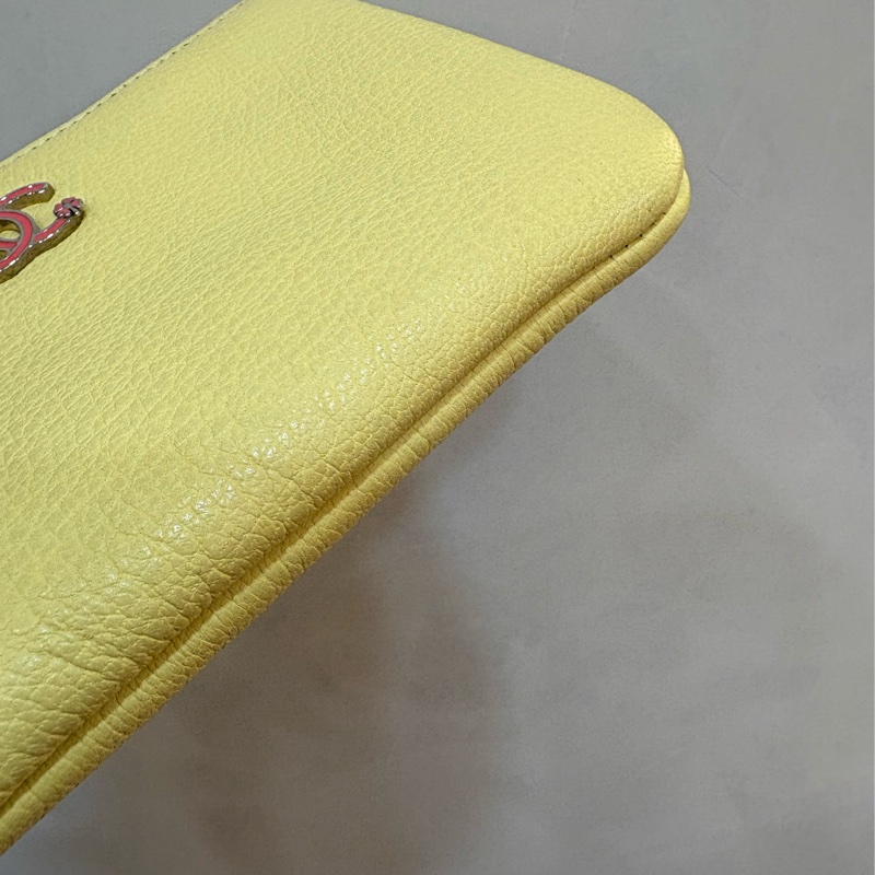 香奈兒 chanel 黃色琺瑯一字零錢包-3