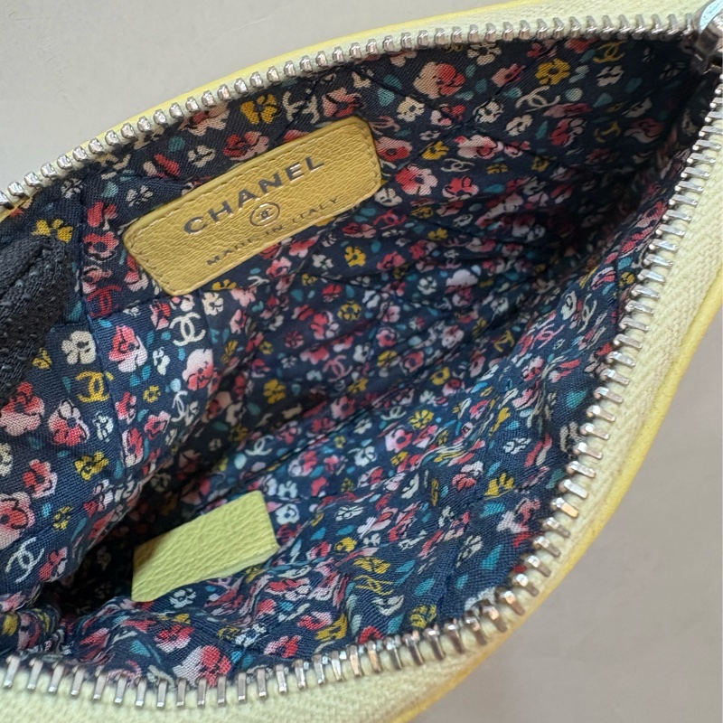 香奈兒 chanel 黃色琺瑯一字零錢包-4