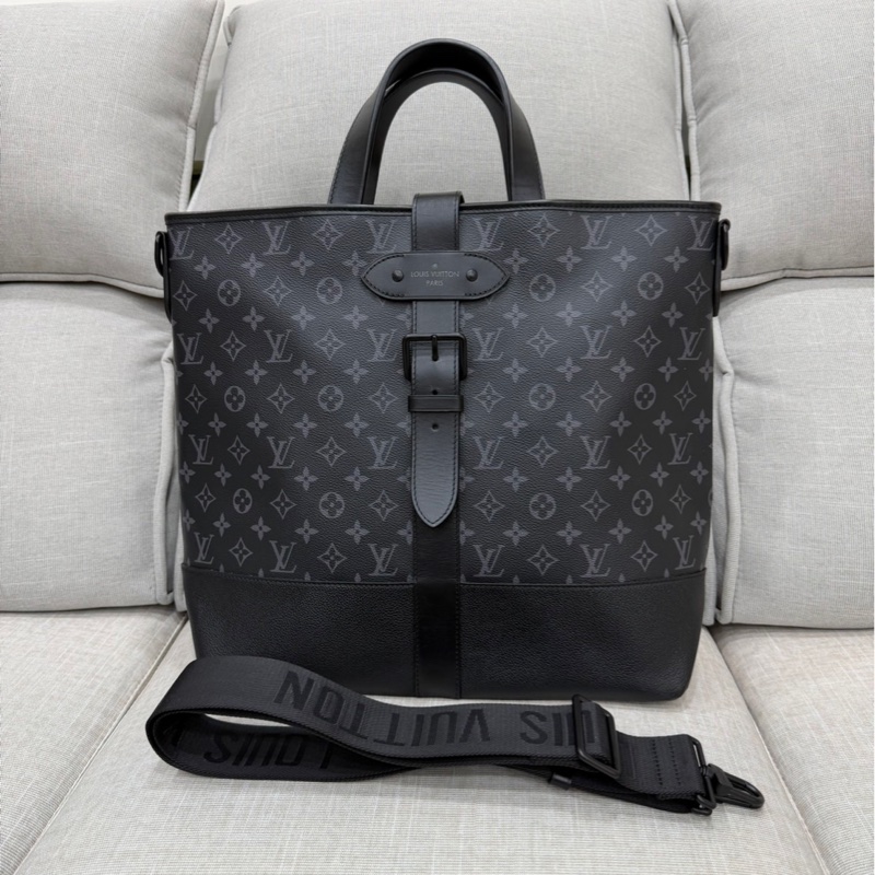 LV M45914黑灰老花公事包 斜背包 手提包👜-6