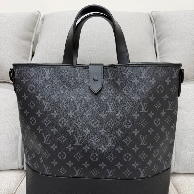 LV M45914黑灰老花公事包 斜背包 手提包👜-8