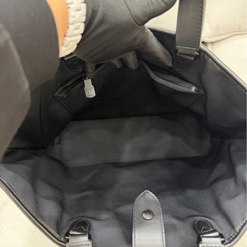 LV M45914黑灰老花公事包 斜背包 手提包👜-26