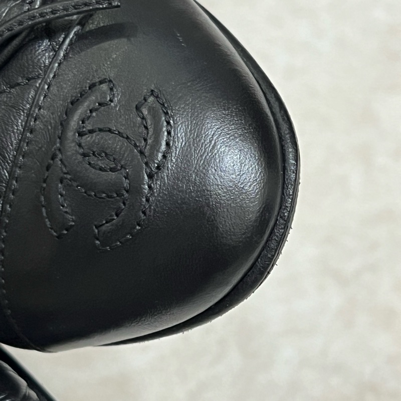 香奈兒 Chanel 芭蕾舞鞋 復古小牛皮黑 經典菱格紋-3