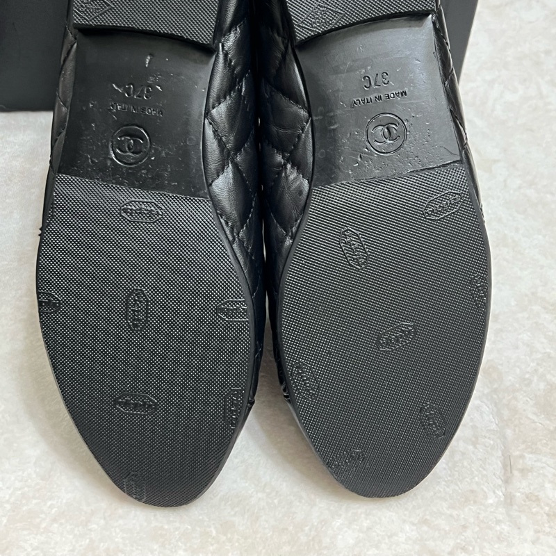 香奈兒 Chanel 芭蕾舞鞋 復古小牛皮黑 經典菱格紋-7