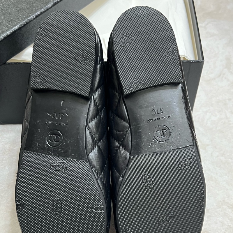 香奈兒 Chanel 芭蕾舞鞋 復古小牛皮黑 經典菱格紋-11