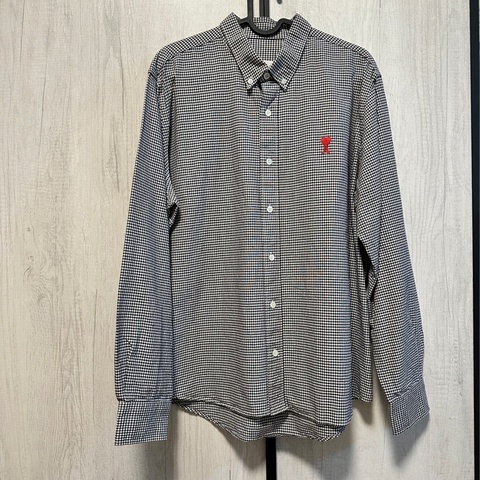 AMI Paris 黑白格紋襯衫