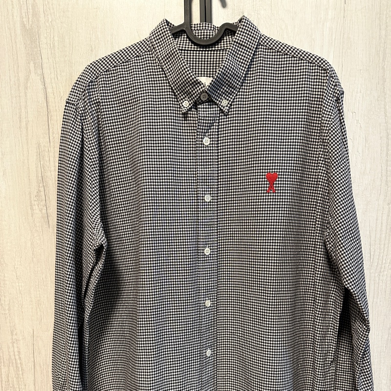 AMI Paris 黑白格紋襯衫-1