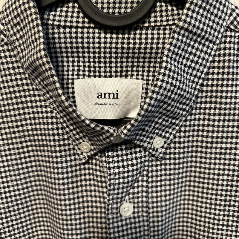 AMI Paris 黑白格紋襯衫-5