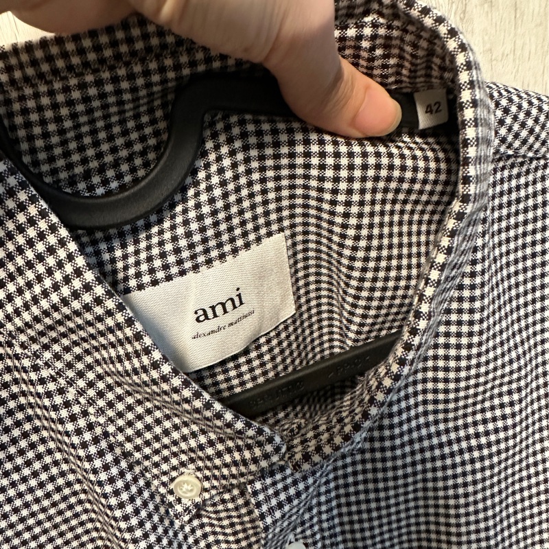 AMI Paris 黑白格紋襯衫-6