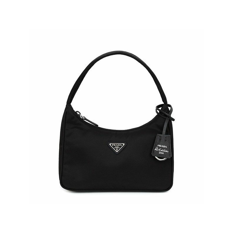PRADA 25FW 黑色復刻版尼龍單肩包 1NE515 RDH0 F0002-0