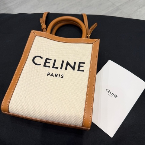 Celine 帆布 mini cabas vertical 迷你托特包 琴譜包 斜背包