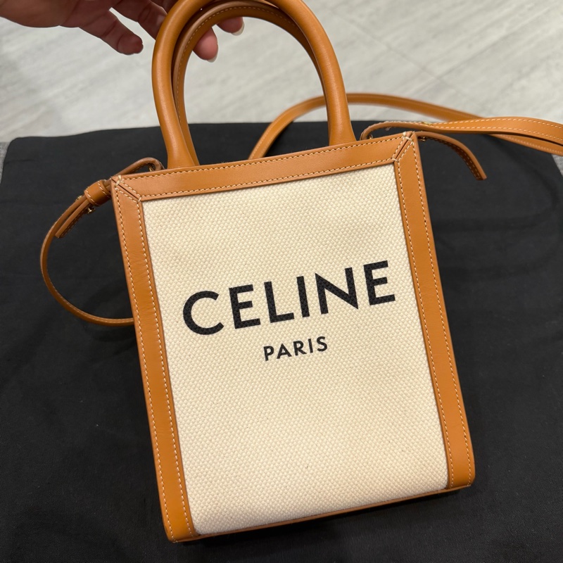 Celine 帆布 mini cabas vertical 迷你托特包 琴譜包 斜背包-1