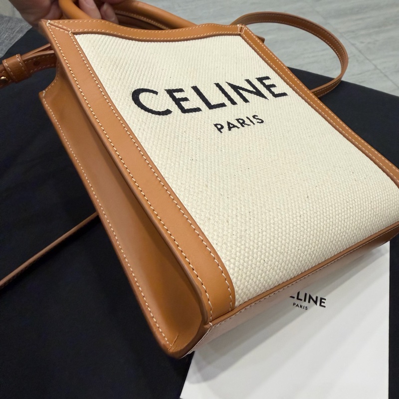 Celine 帆布 mini cabas vertical 迷你托特包 琴譜包 斜背包-10