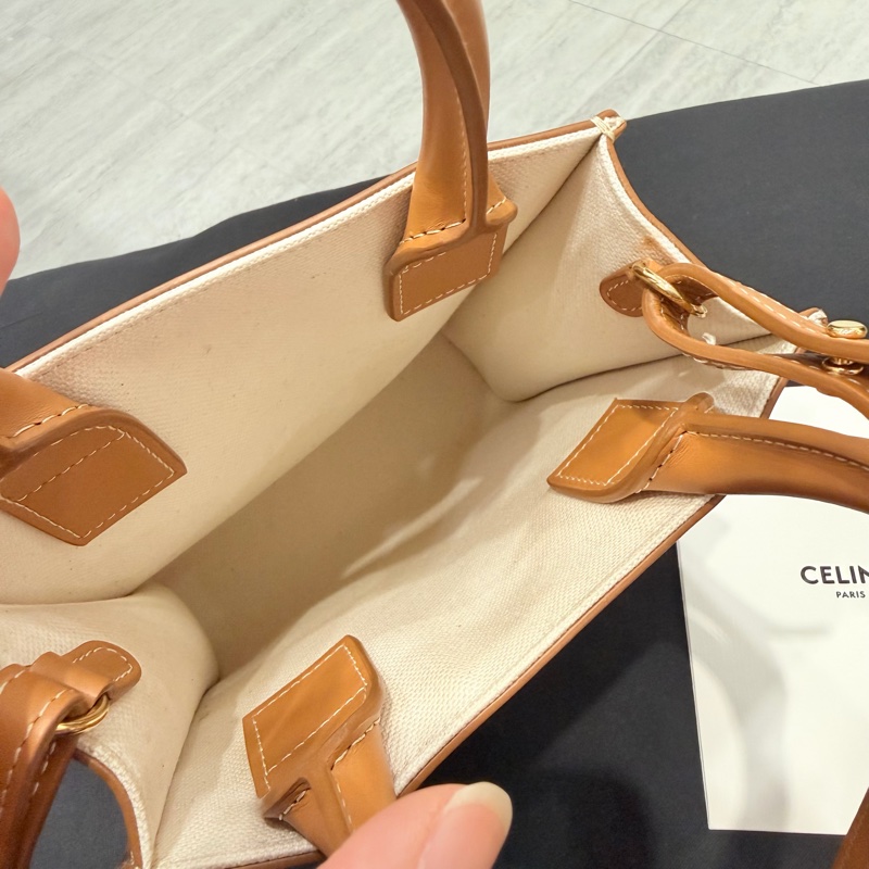 Celine 帆布 mini cabas vertical 迷你托特包 琴譜包 斜背包-14