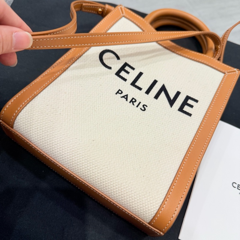 Celine 帆布 mini cabas vertical 迷你托特包 琴譜包 斜背包-20