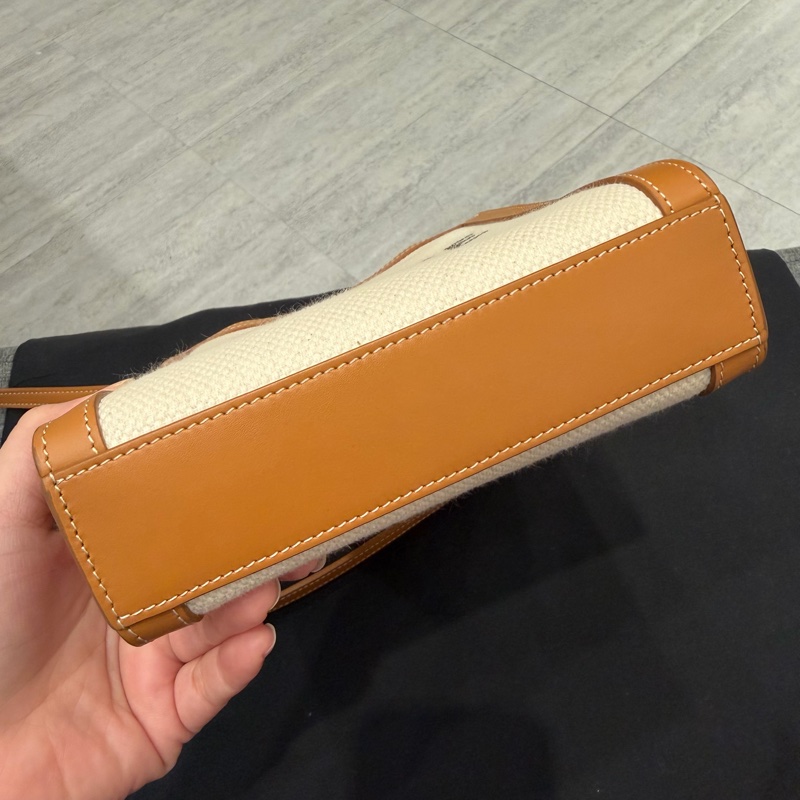 Celine 帆布 mini cabas vertical 迷你托特包 琴譜包 斜背包-35