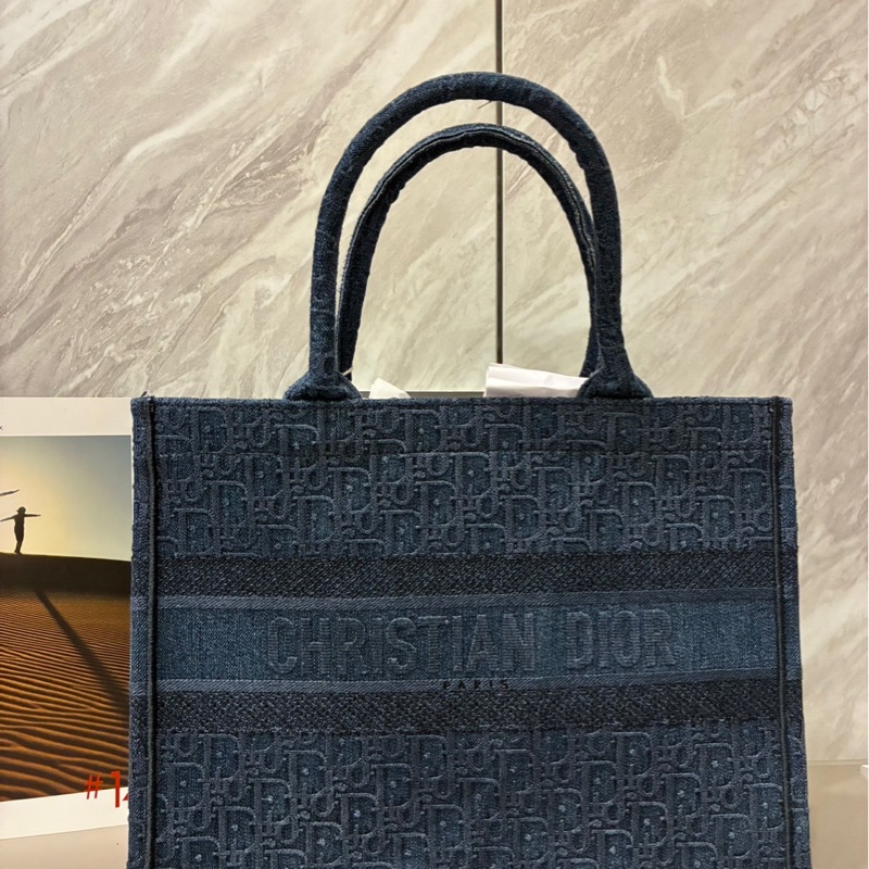 Dior 托特包 老花牛仔刺繡款-3