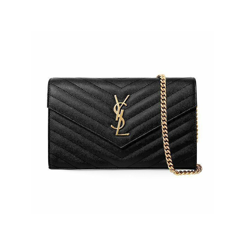 SAINT LAURENT Monogram Matelassé Cassandra 金鏈條包 377828 BOW01 1000-1