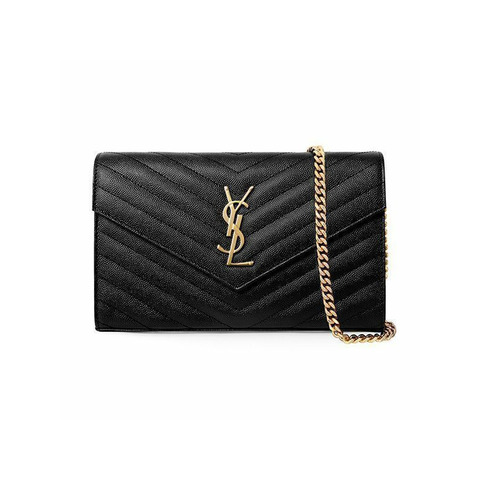 SAINT LAURENT Monogram Matelassé Cassandra 金鏈條包 377828 BOW01 1000