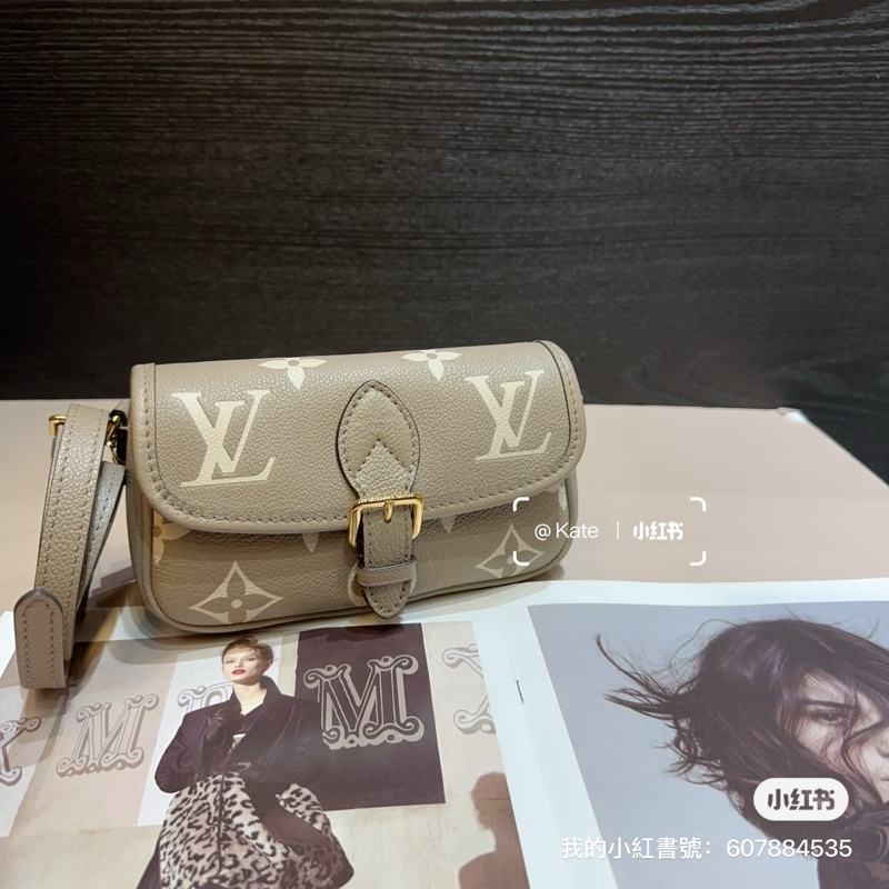 LV 斑鳩灰金釦Nano Diane手提斜背包-1