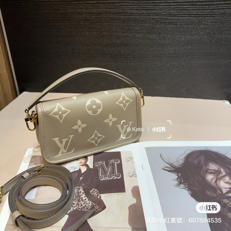 LV 斑鳩灰金釦Nano Diane手提斜背包-2