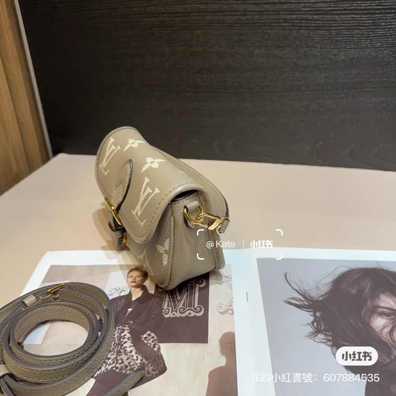 LV 斑鳩灰金釦Nano Diane手提斜背包-3