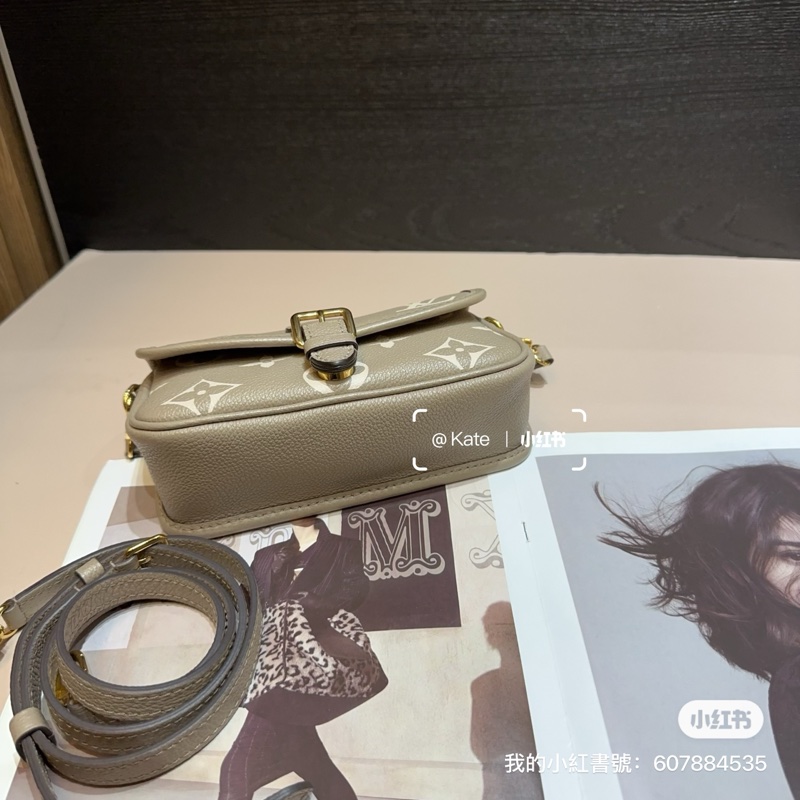 LV 斑鳩灰金釦Nano Diane手提斜背包-5