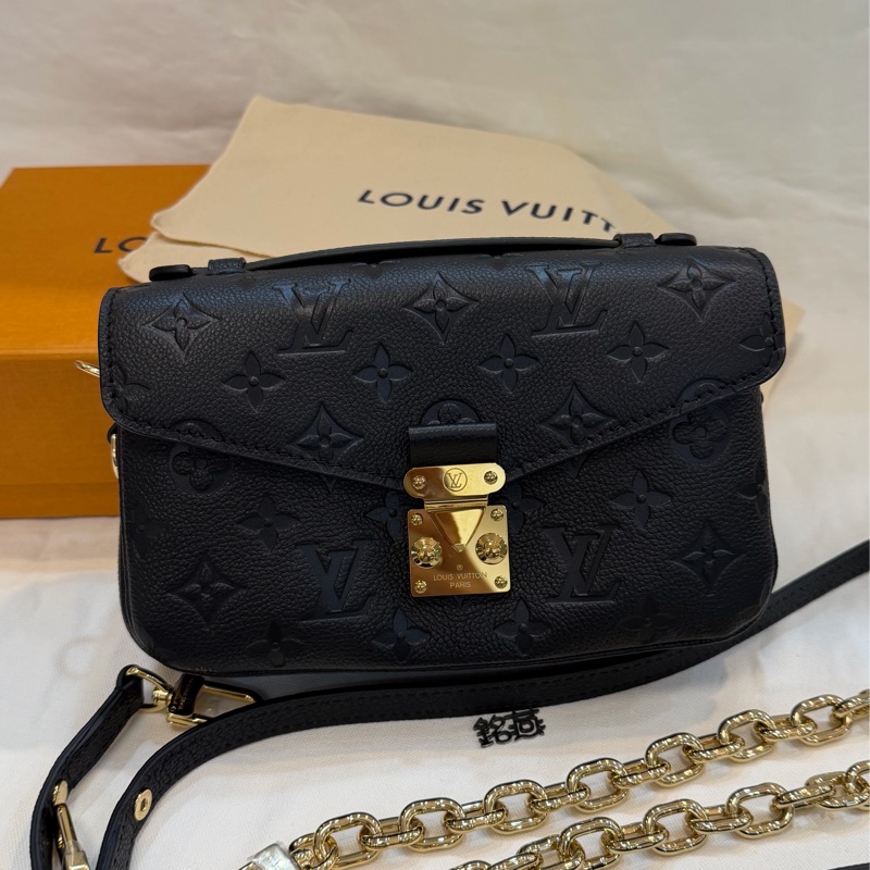 Lv全皮黑色mini小郵差-6