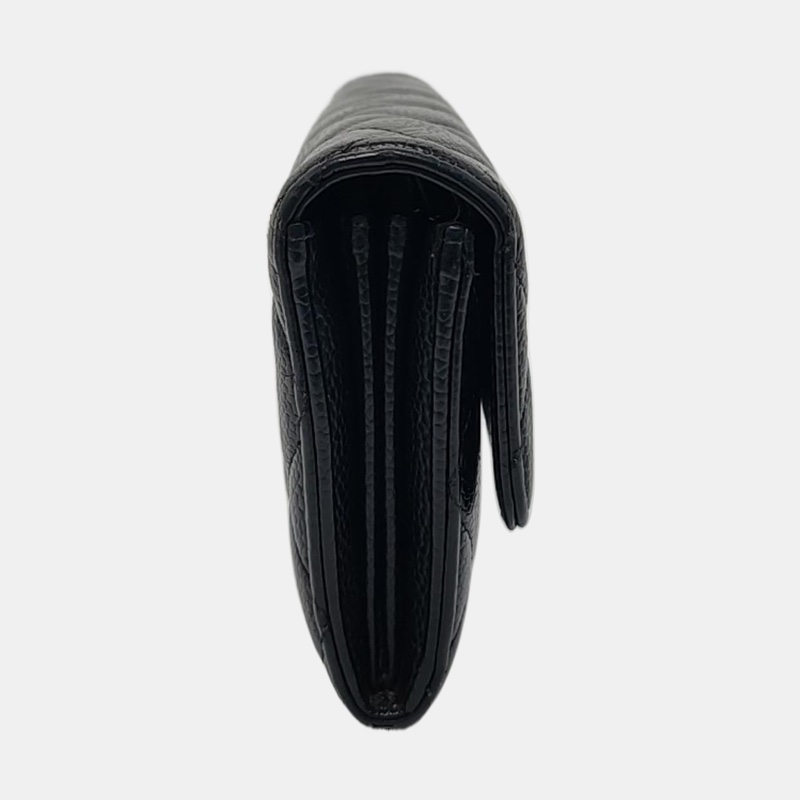 CHANEL CLASSIC FLAP黑色荔枝紋牛皮菱格銀包  銀色五金-2