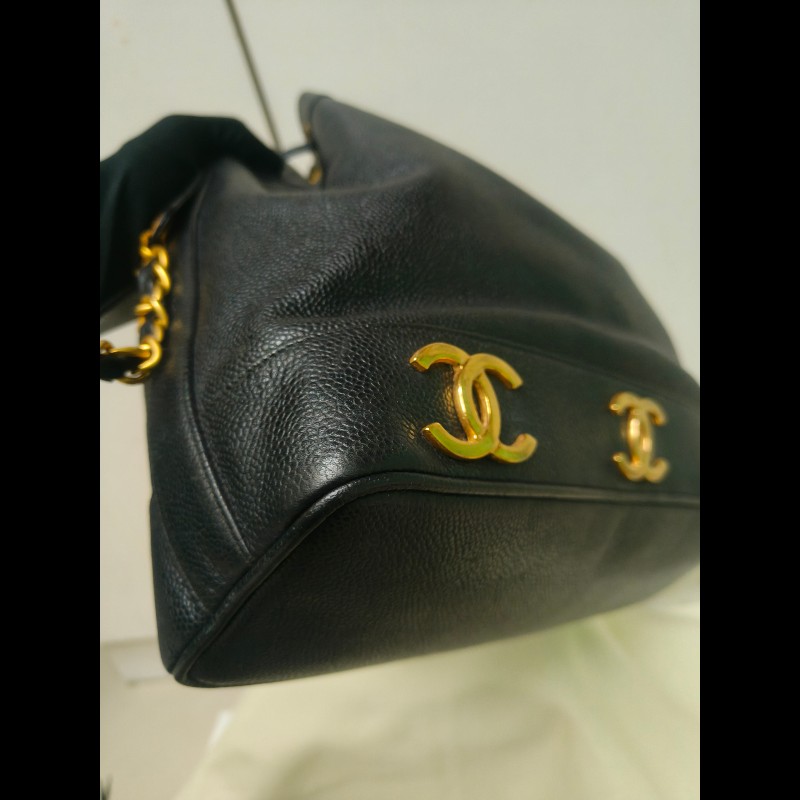 🔥年終狂降🔥【限時降價只到12/31（原68,800）】【8成新】㊣✨CHANEL✨(附防塵袋)香奈兒 老香 小香 雙C 黑金 雷標 牛皮 金球 托特包 肩背包 水桶包/二手包/二手精品🌳二手樹屋🌳-9