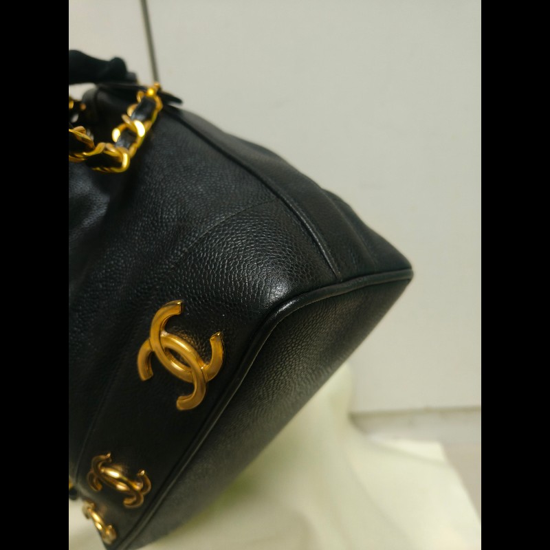 🔥年終狂降🔥【限時降價只到12/31（原68,800）】【8成新】㊣✨CHANEL✨(附防塵袋)香奈兒 老香 小香 雙C 黑金 雷標 牛皮 金球 托特包 肩背包 水桶包/二手包/二手精品🌳二手樹屋🌳-10