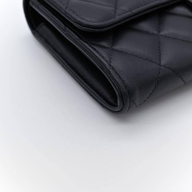 Chanel 香奈兒 經典 菱格紋 羊皮 金釦 長夾-6