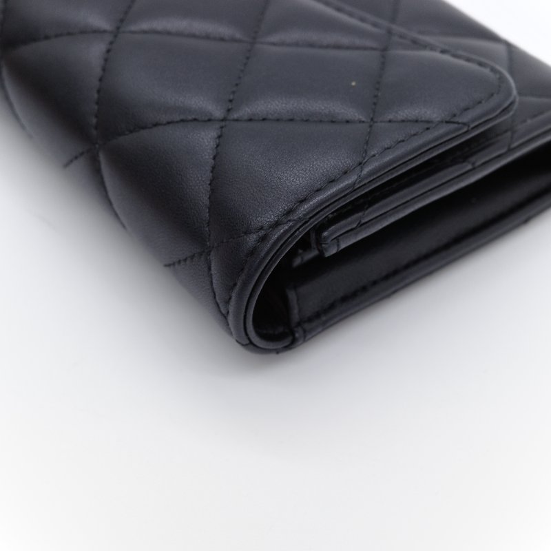 Chanel 香奈兒 經典 菱格紋 羊皮 金釦 長夾-9