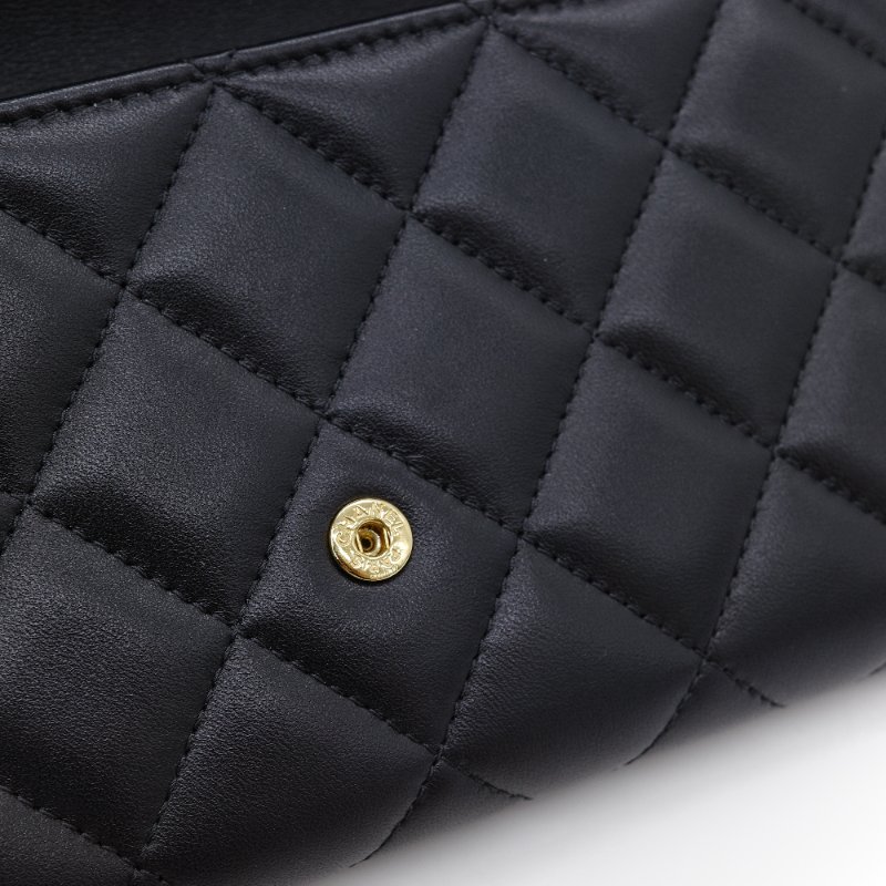 Chanel 香奈兒 經典 菱格紋 羊皮 金釦 長夾-11