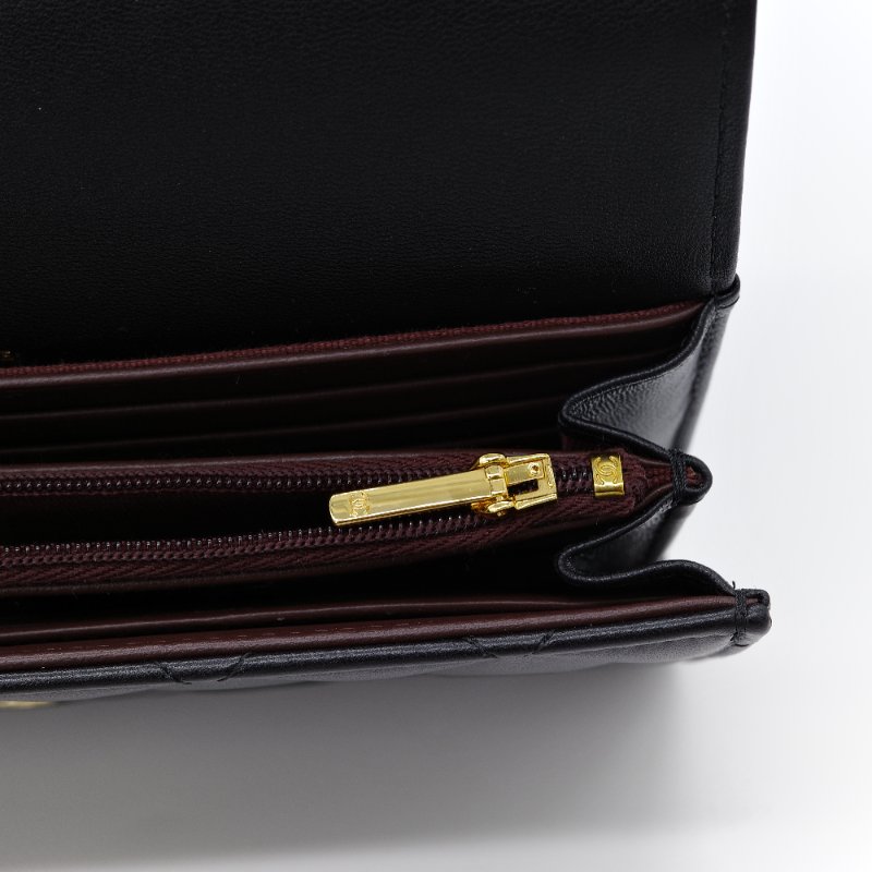 Chanel 香奈兒 經典 菱格紋 羊皮 金釦 長夾-12