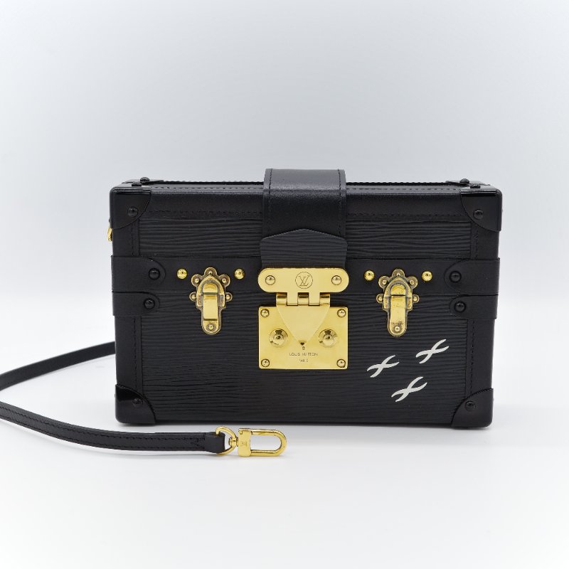Louis Vuitton 路易威登 Petite Malle 黑色 Epi 牛皮 手拿包 肩背包-1