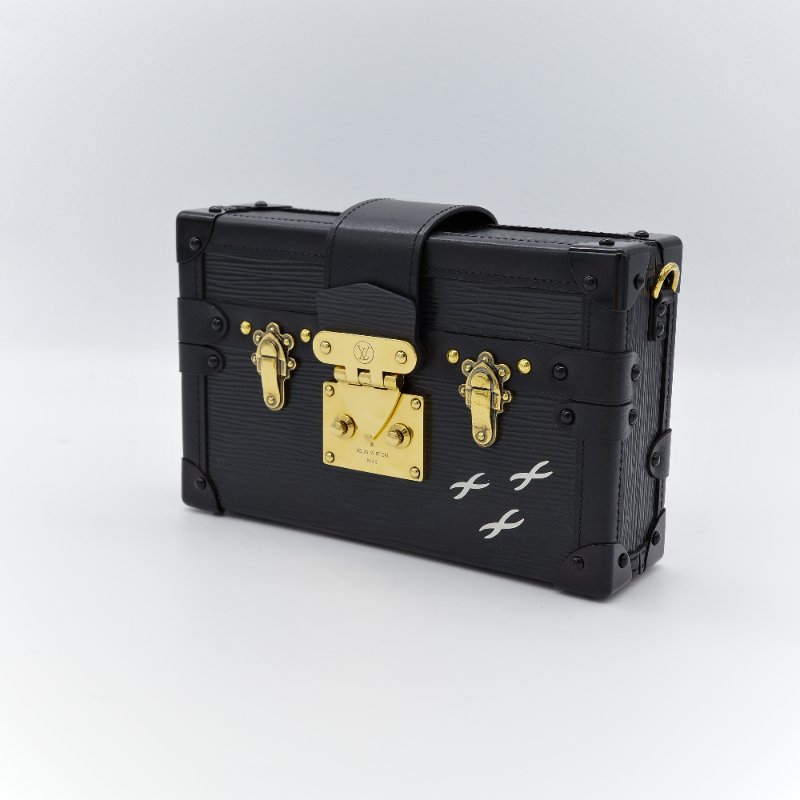 Louis Vuitton 路易威登 Petite Malle 黑色 Epi 牛皮 手拿包 肩背包-5