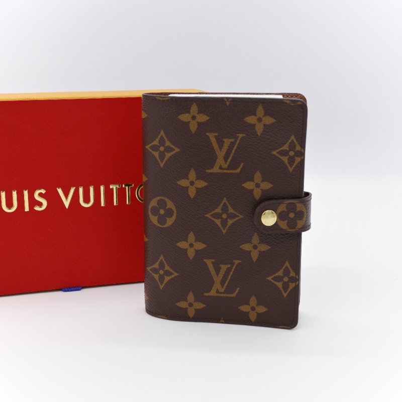 Louis Vuitton 路易威登  經典花紋 Agenda PM 棕色 帆布 六孔 筆記本 封套-1