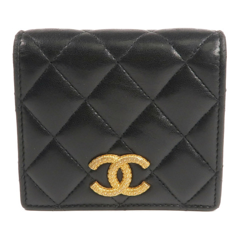 CHANEL 羊皮皮革Wallet金扣錢包