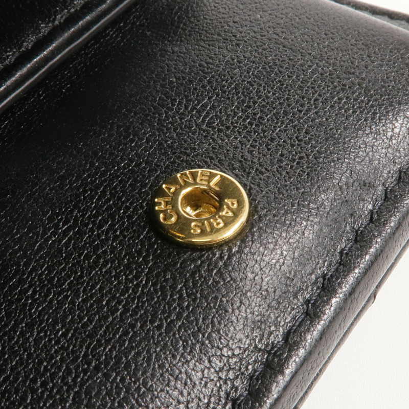 CHANEL 羊皮皮革Wallet金扣錢包-10