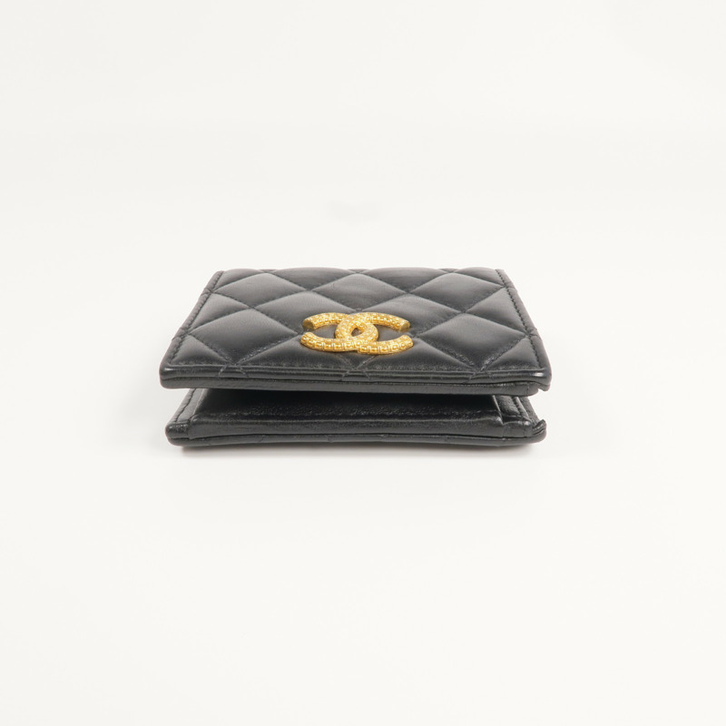CHANEL 羊皮皮革Wallet金扣錢包-11