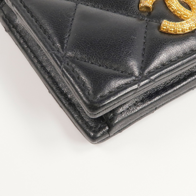 CHANEL 羊皮皮革Wallet金扣錢包-13